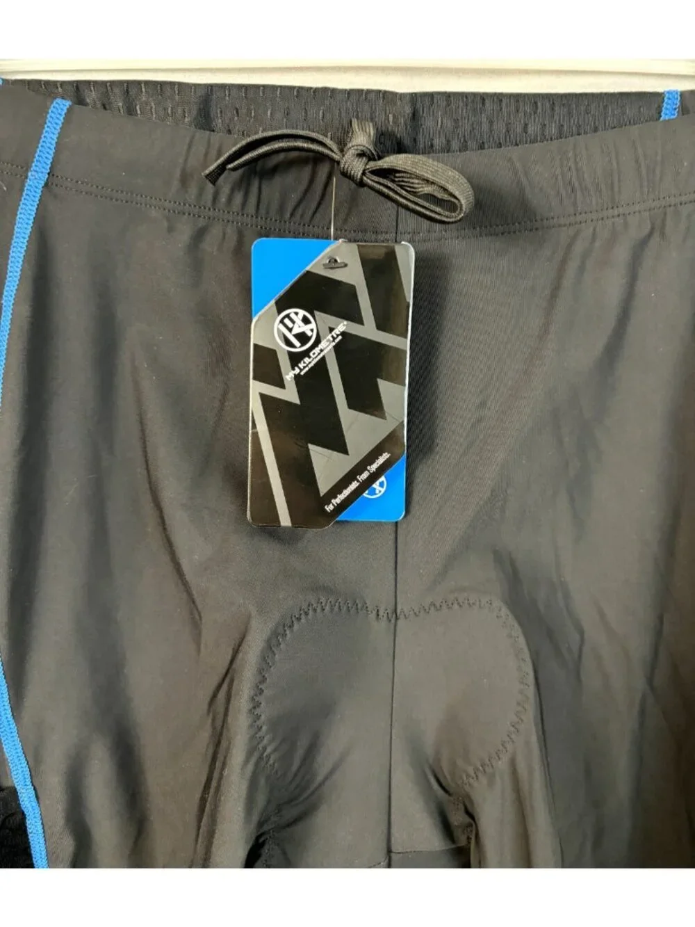 My Kilometre Mens Cycling Shorts Black Blue Pockets Padded Eco Friendly 2XL NWTs